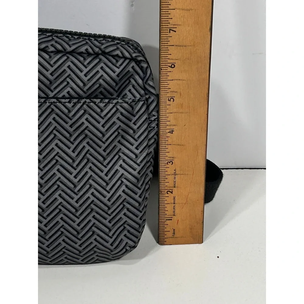 Kipling Grey Black Herringbone Crossbody Bag Adjustable Strap KI9338-R9D